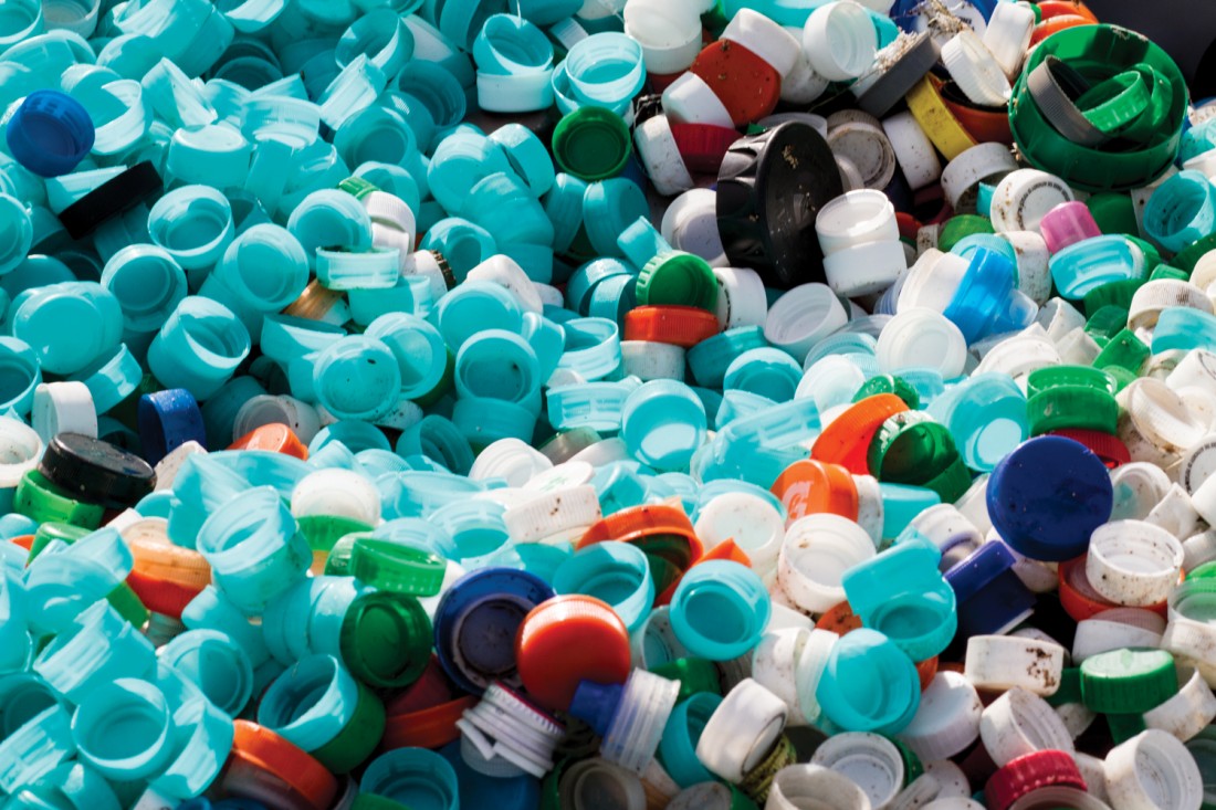 Collected bottle caps from beaches around Hawaii Photo: Keoki