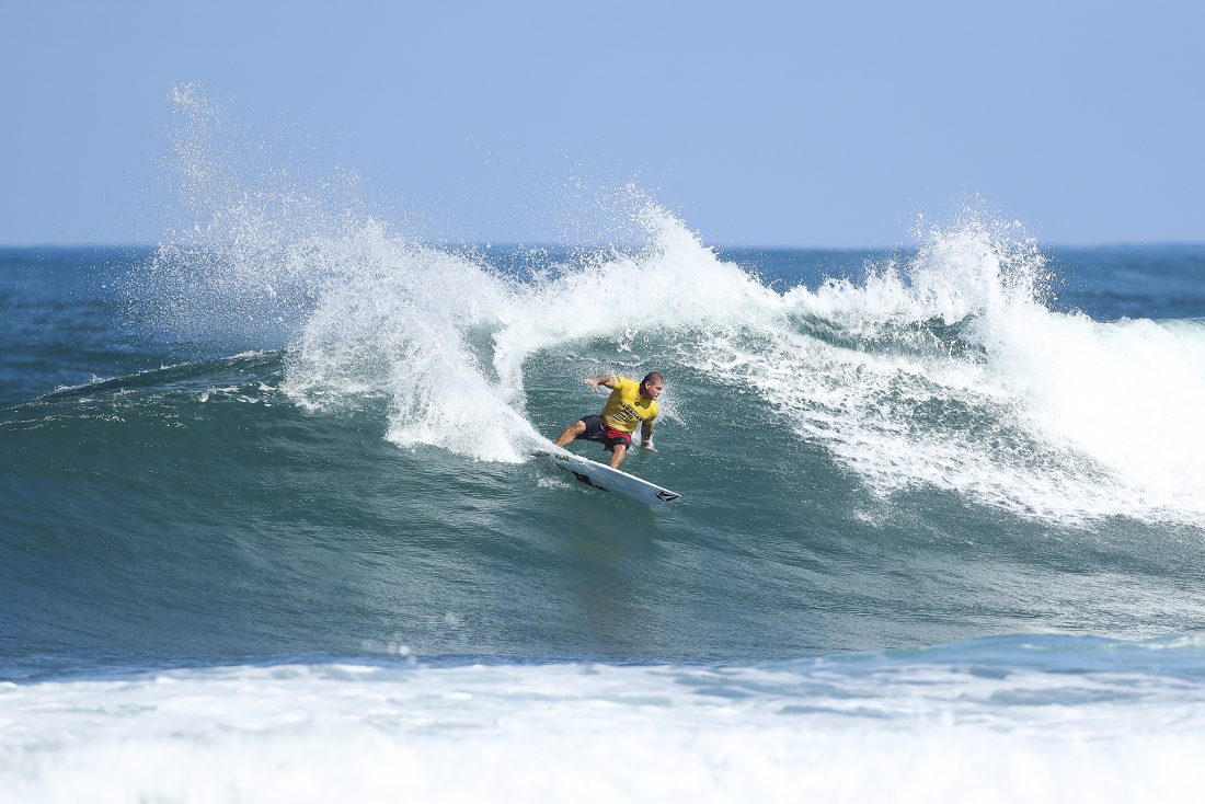 Kai Mana Henry placed fourth in Heat 5 of Round One at the Hawaiian Pro at Haleiwa today.